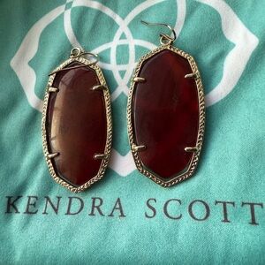 Kendra Scott maroon Earrings with Gold-Plated Setting